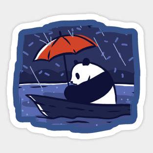 Panda in a boat Sticker